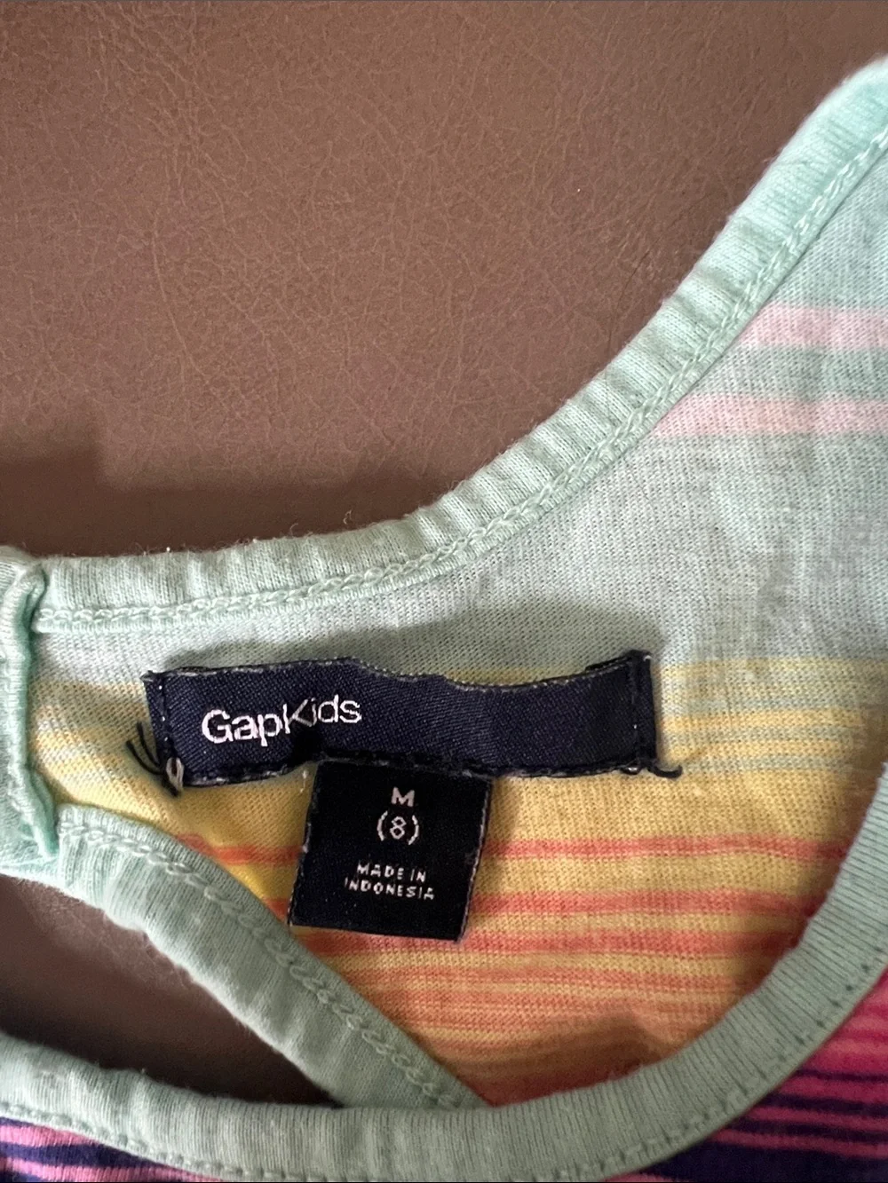 GAP Girls Striped Tank Romper - Aqua, Pink & Yellow